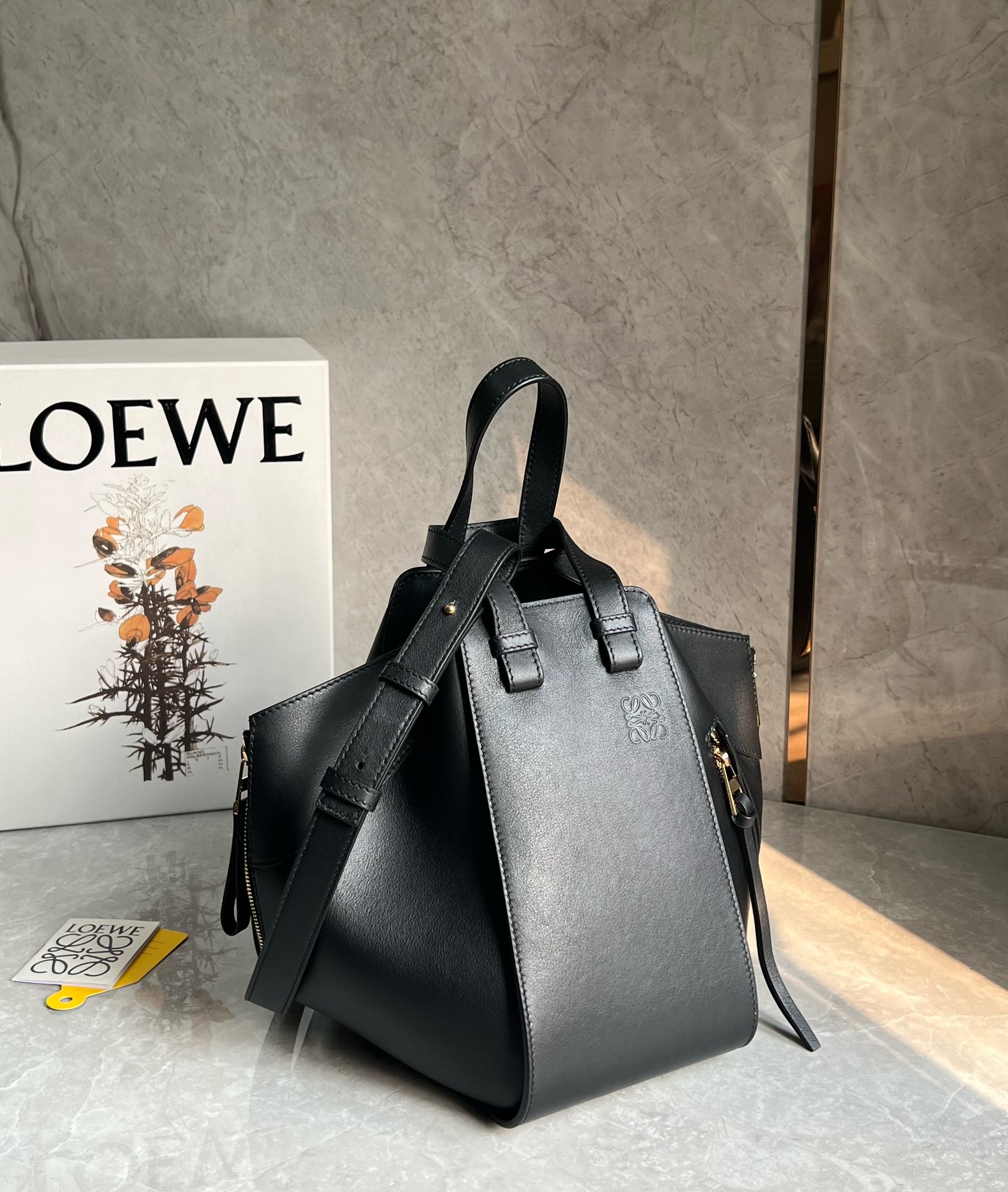 Loewe Small Hammock Bag in Classic Calfskin Black